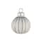 Glitter Striped White Glass Christmas Ornament with Place Card Holders, 6 ct.